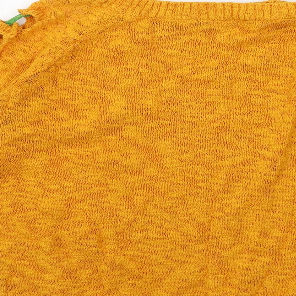 Joinus Womens Orange Knit Pullover Jumper Size S