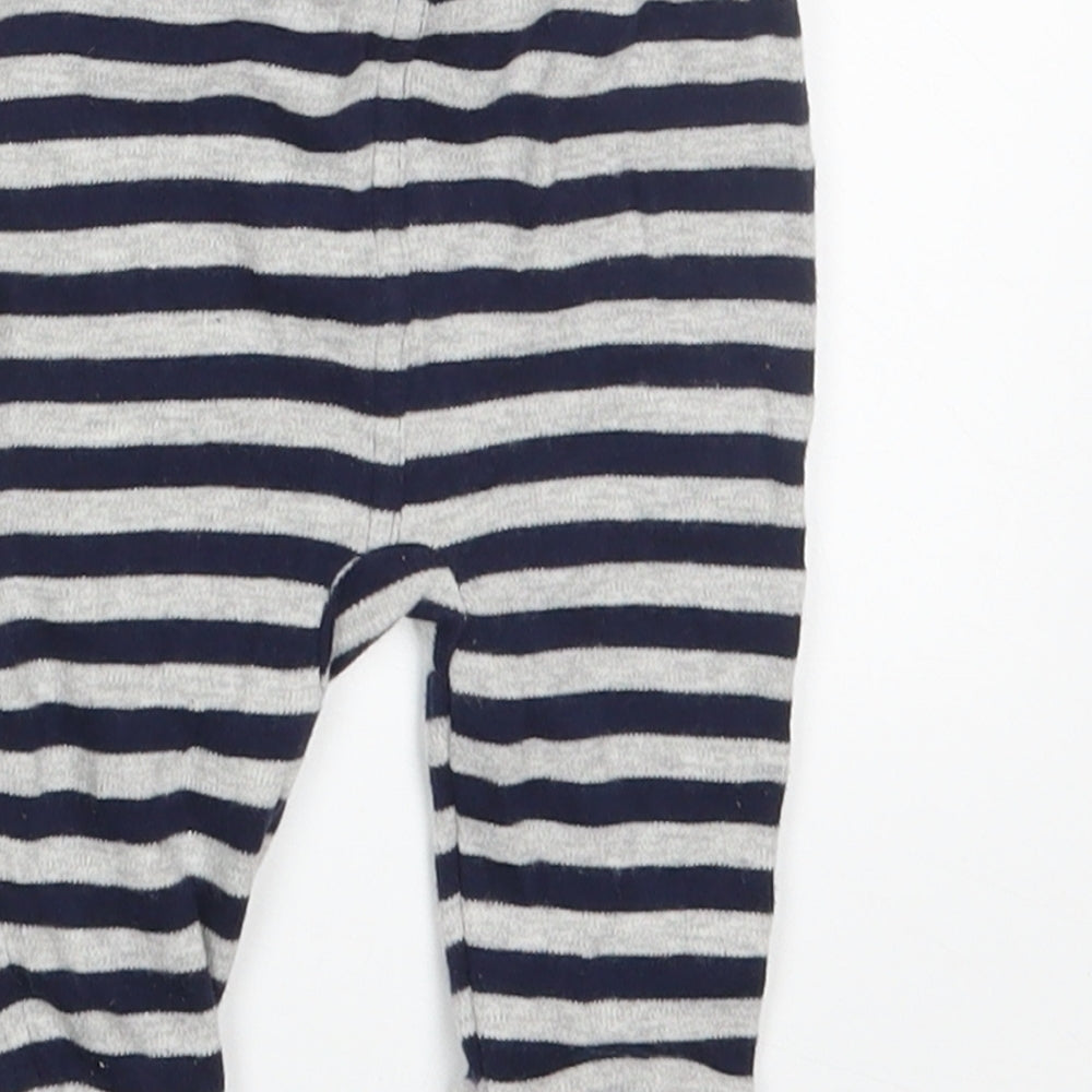 George Boys Blue Striped Jogger Trousers Size 3-6 Months - Waist 14in; Inside leg 6in
