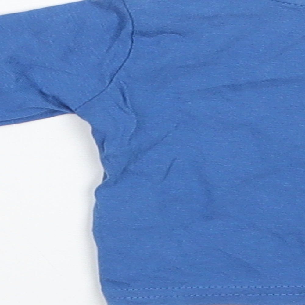 Primark Boys Blue Animal Print Basic T-Shirt Size 0-3 Months - Dinomite!