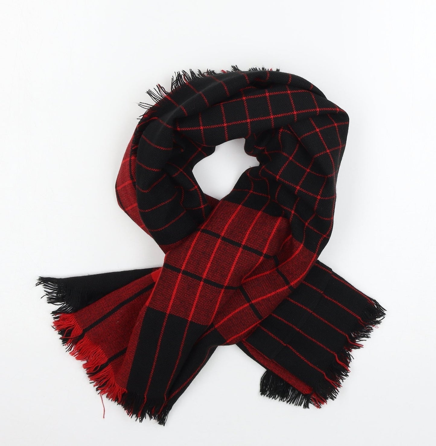 Preworn Womens Black Check Scarf