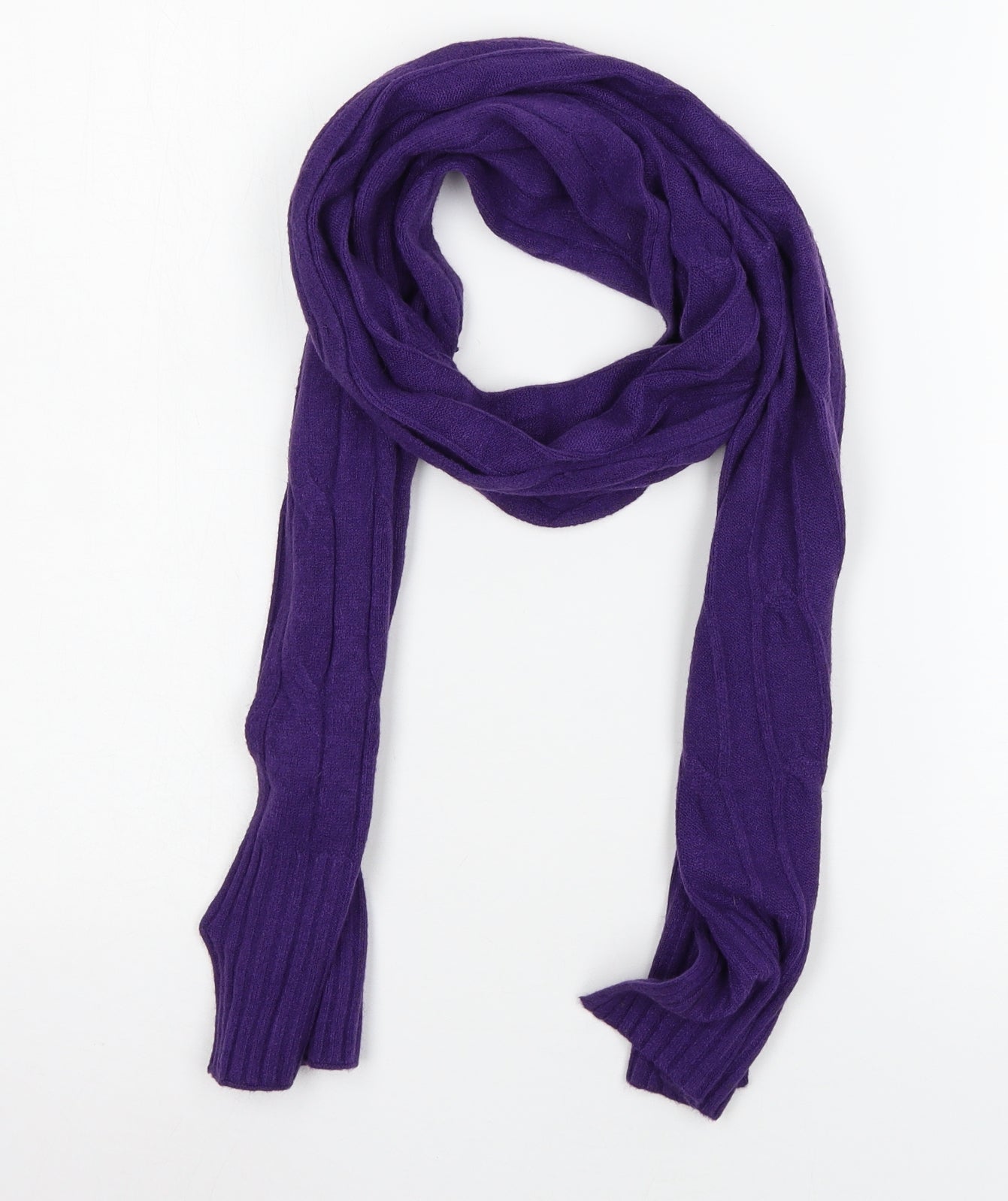 Preworn Womens Purple Knit Scarf