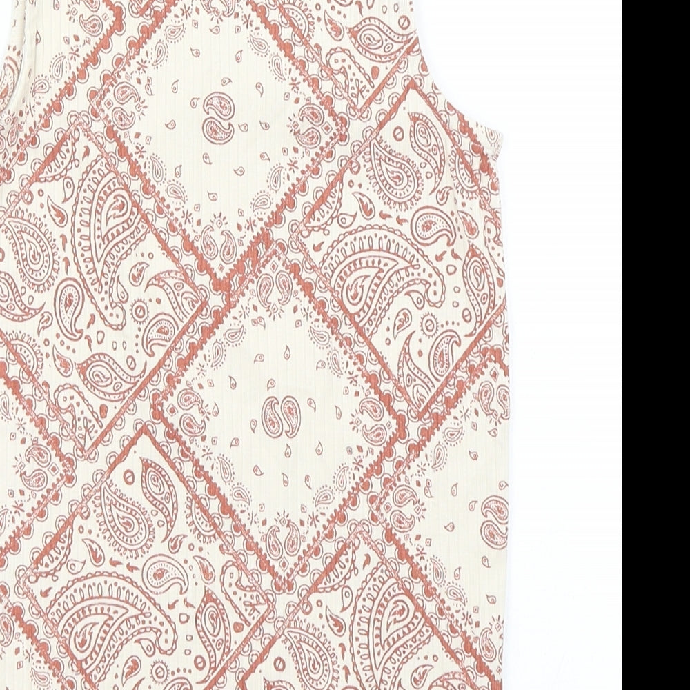 George Girls Brown Paisley Basic Tank Size 9-10 Years