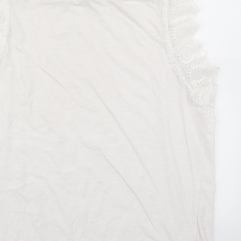 Papaya Womens White Basic Tank Size 16