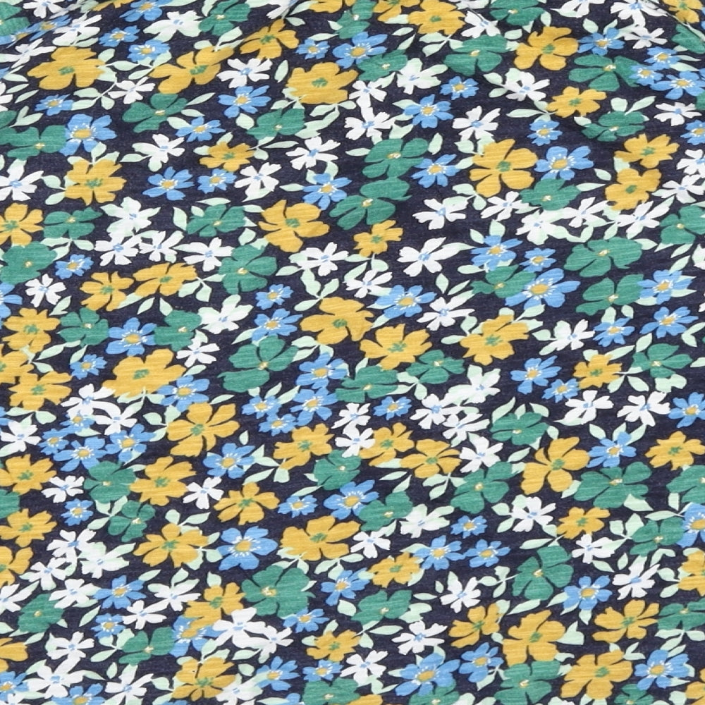 Old Navy Womens Blue Floral Basic T-Shirt Size 8