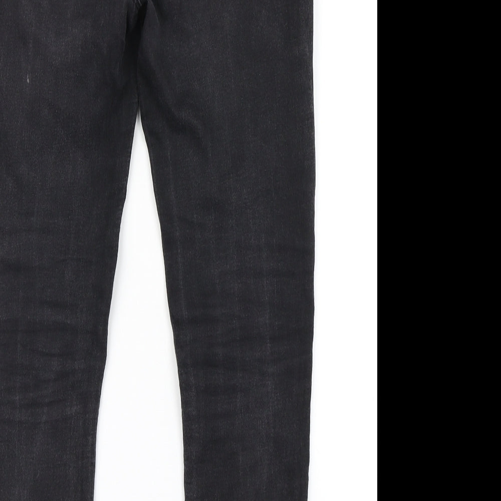 Brand and care label for Denim Co girls’ black denim skinny jeans, size 10-11, years