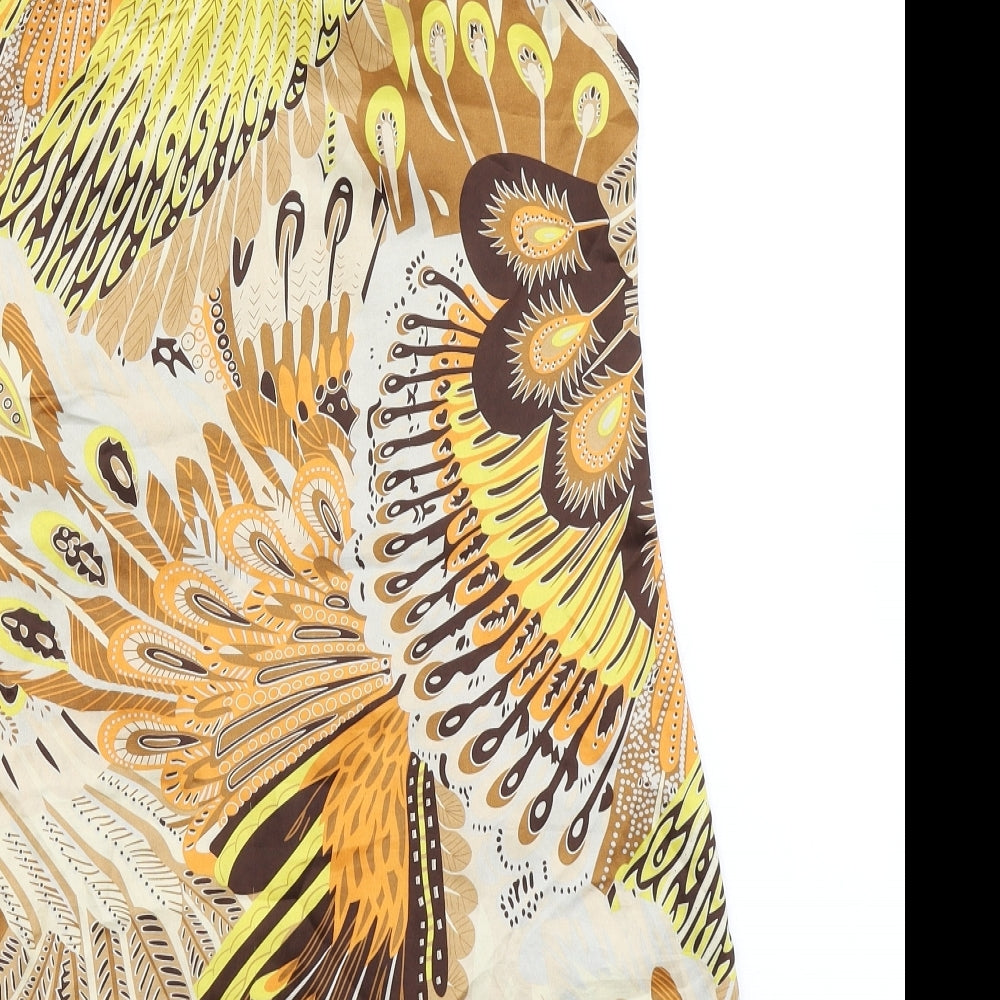 Miso Womens Brown Batik A-Line Size 8