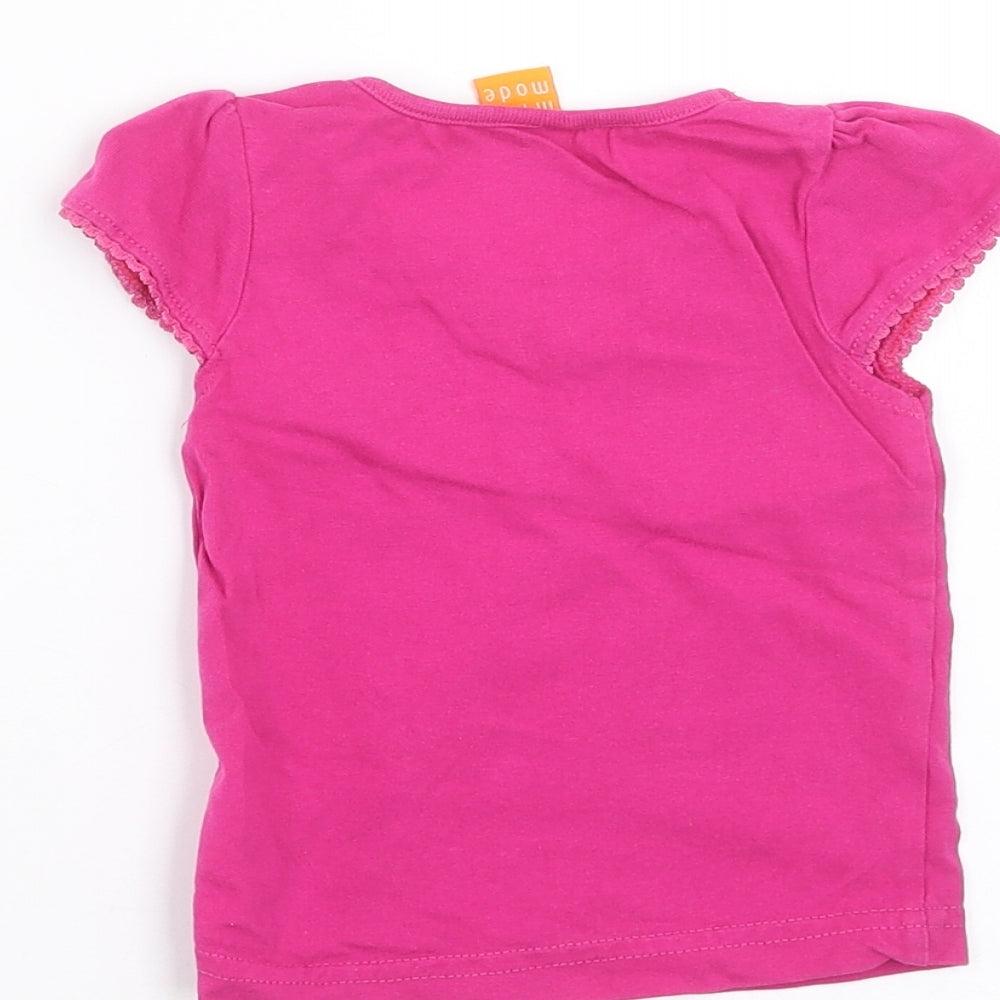 MINIMODE Girls Pink Basic T-Shirt Size 6-9 Months