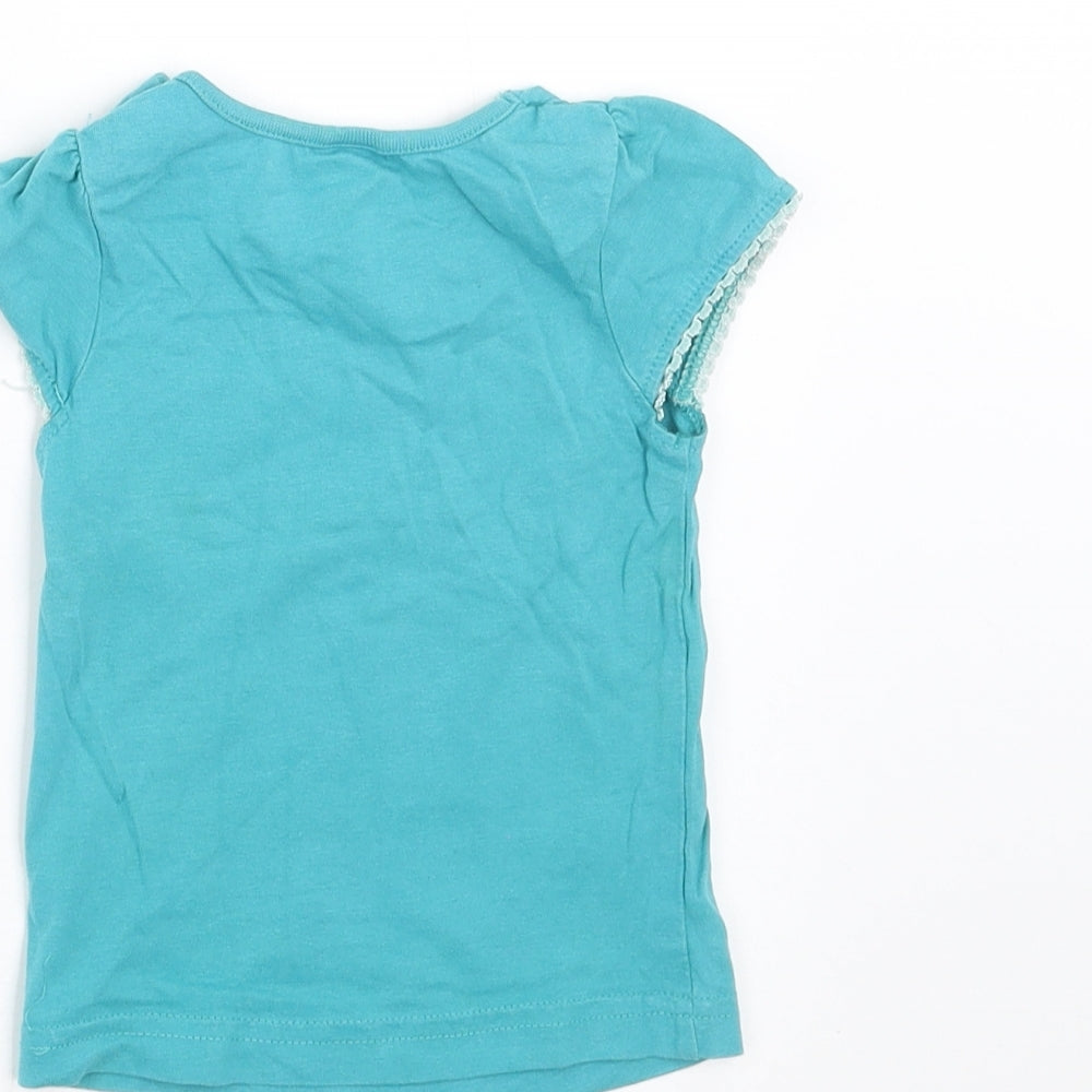 MINIMODE Girls Blue Basic T-Shirt Size 6-9 Months