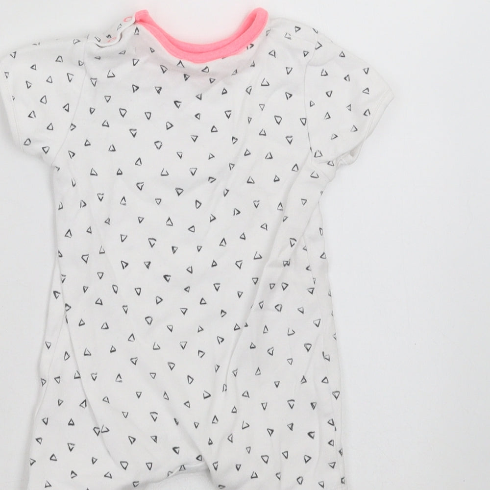 NEXT Baby White Geometric Romper One-Piece Size 3-6 Months - flamingo