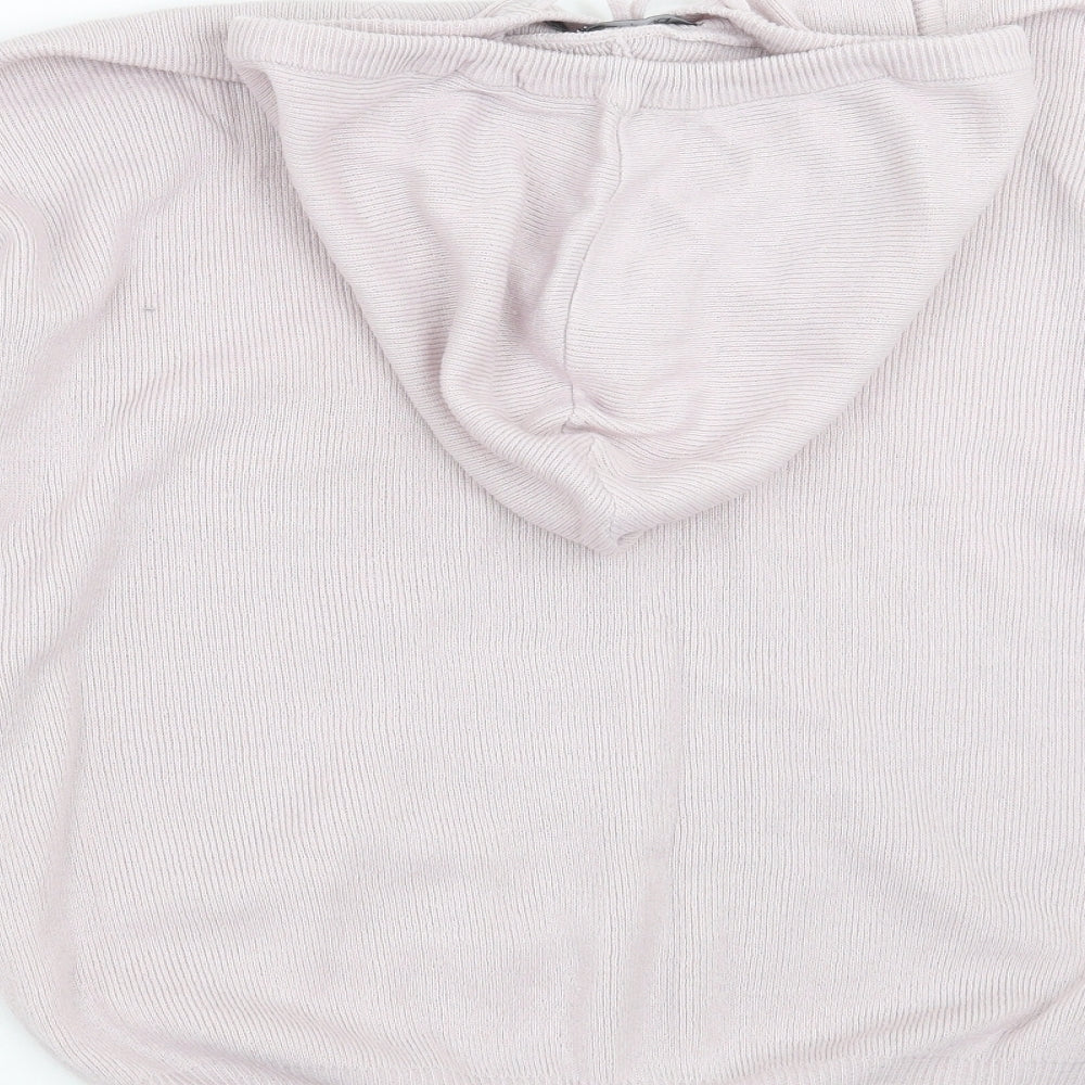 Boohoo Womens Purple Knit Pullover Hoodie Size M