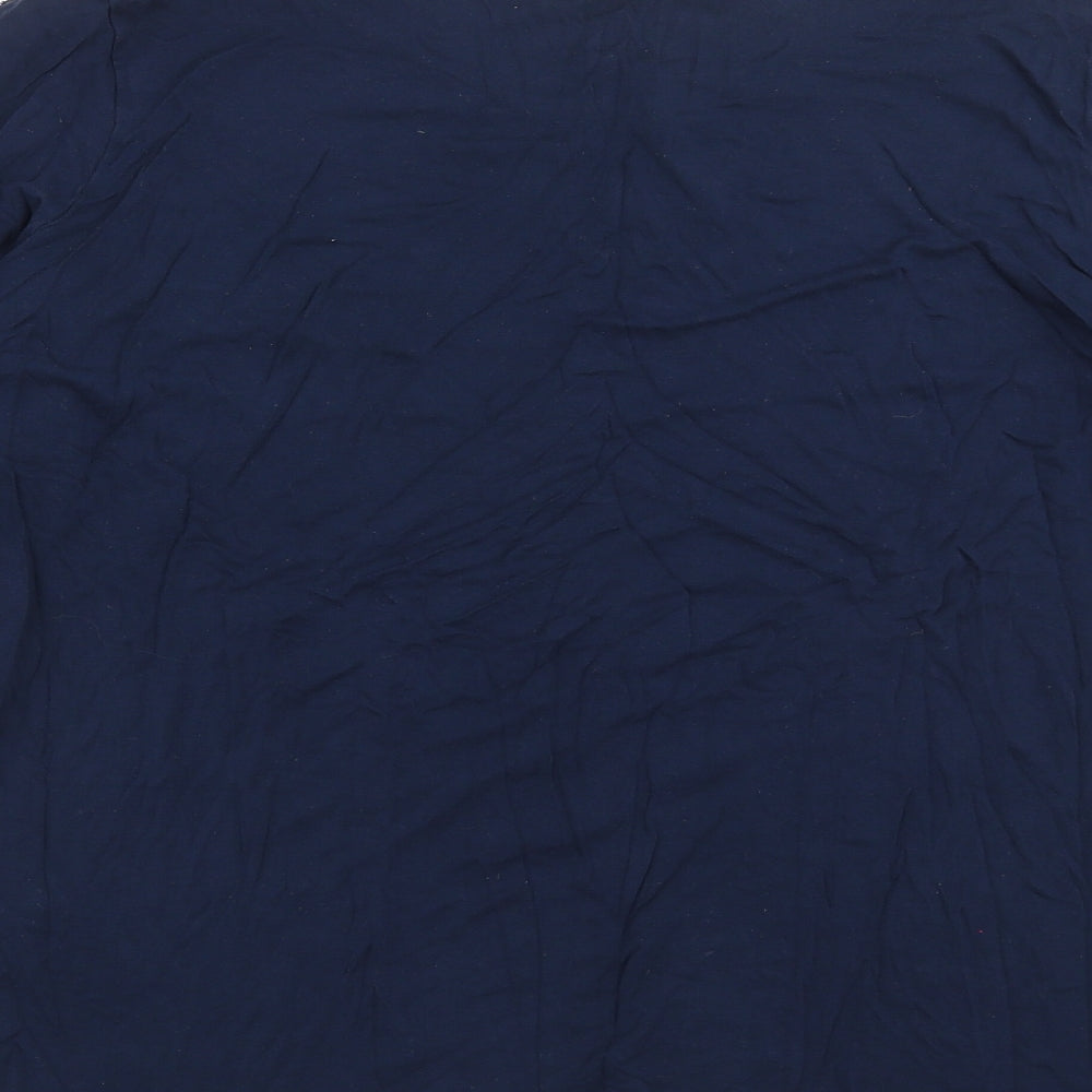 NEXT Womens Blue Basic T-Shirt Size L - Lace Sleeve detail