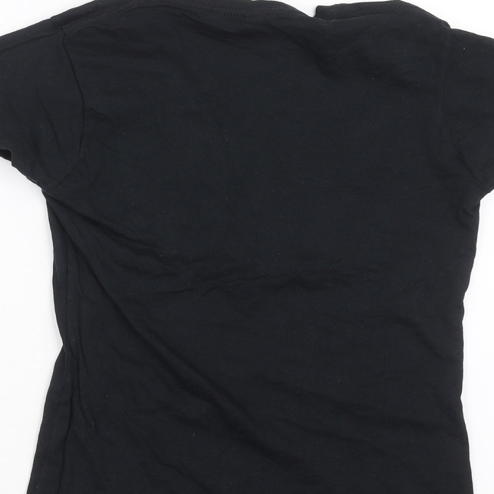 Gildan Womens Black Basic T-Shirt Size S - the rebel beats