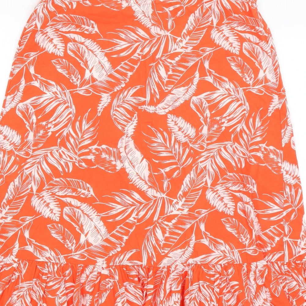 F&F Womens Orange Floral Mermaid Size 8