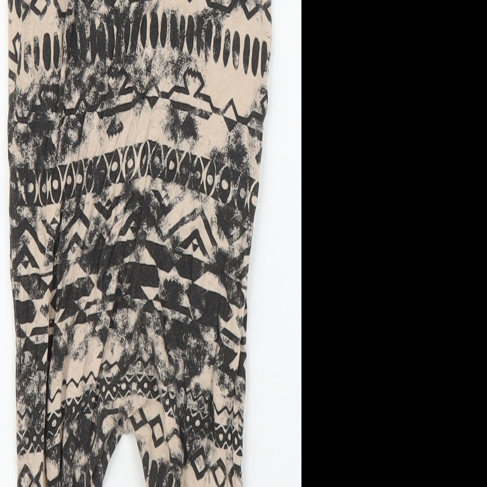 Ginikins Girls Brown Geometric Dungaree One-Piece Size 12 Months