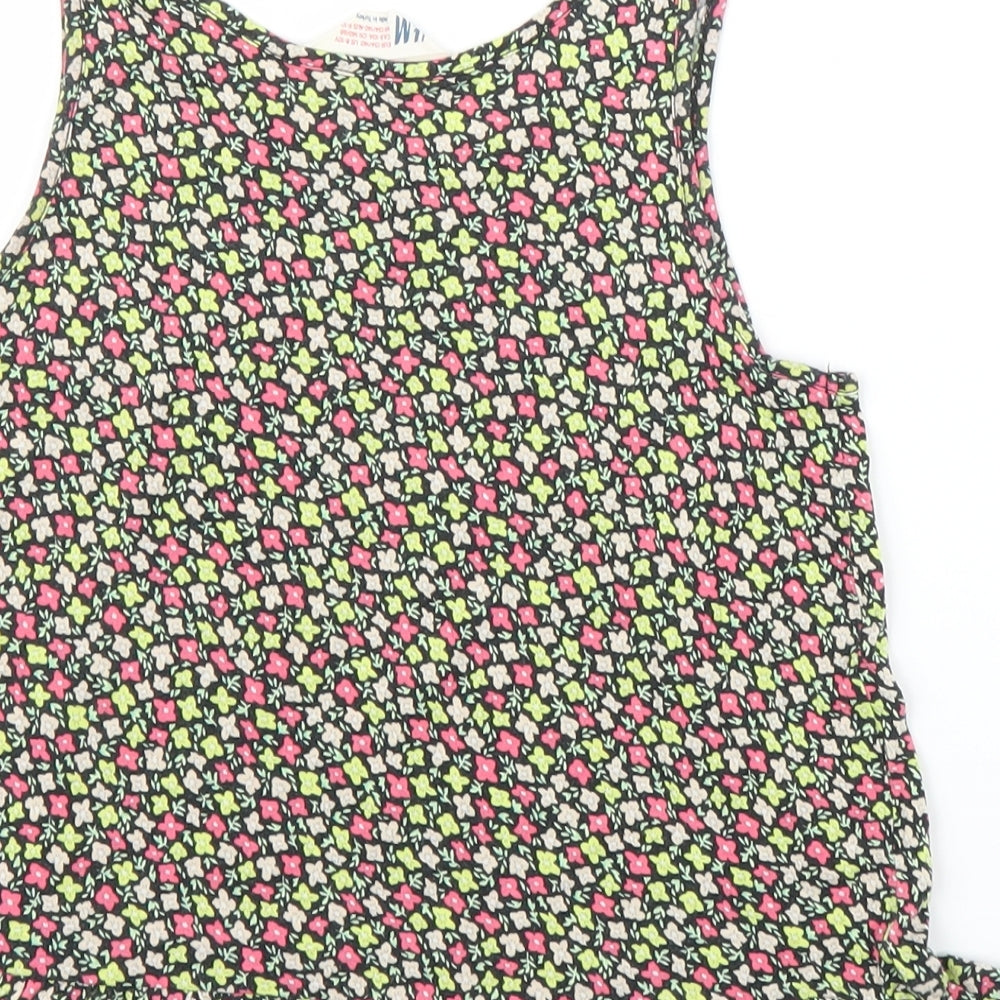 H&M Girls Pink Floral Basic Tank Size 9 Years
