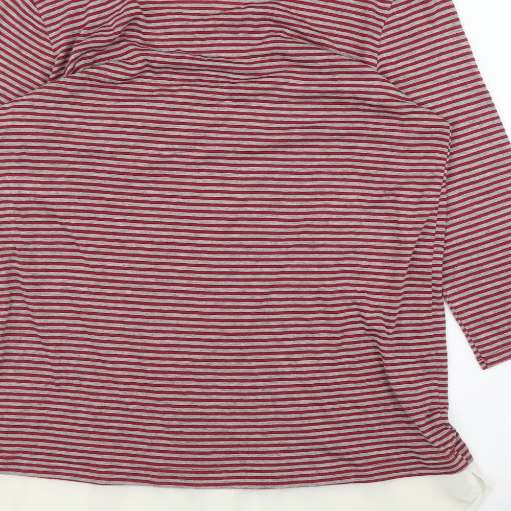 Warehouse Womens Red Striped Basic Blouse Size 12