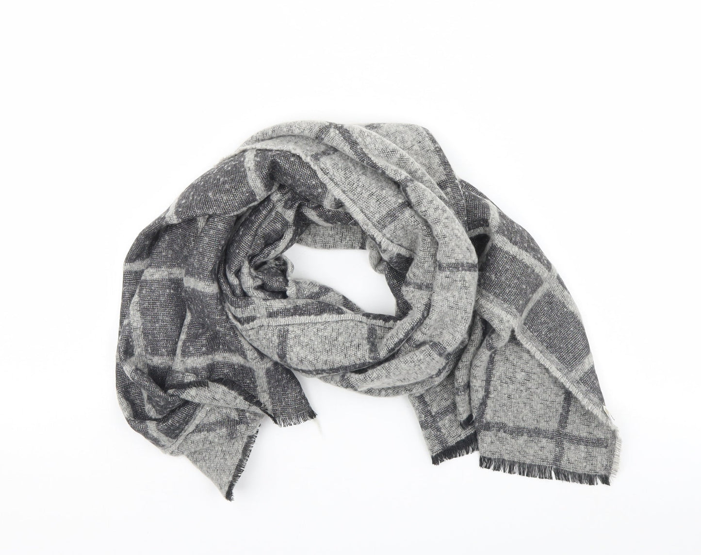 Preworn Womens Grey Check Scarf