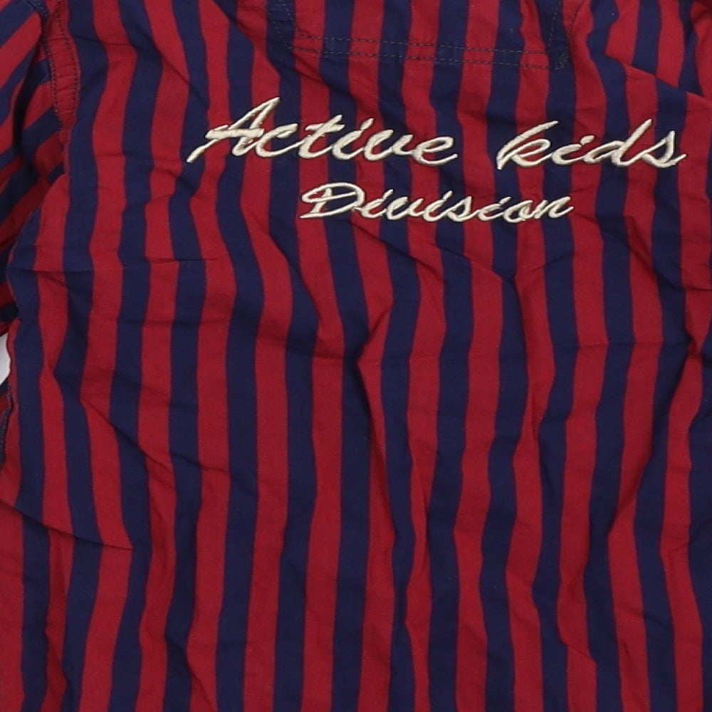 Active Boys Red Striped Basic Button-Up Size 2 Years