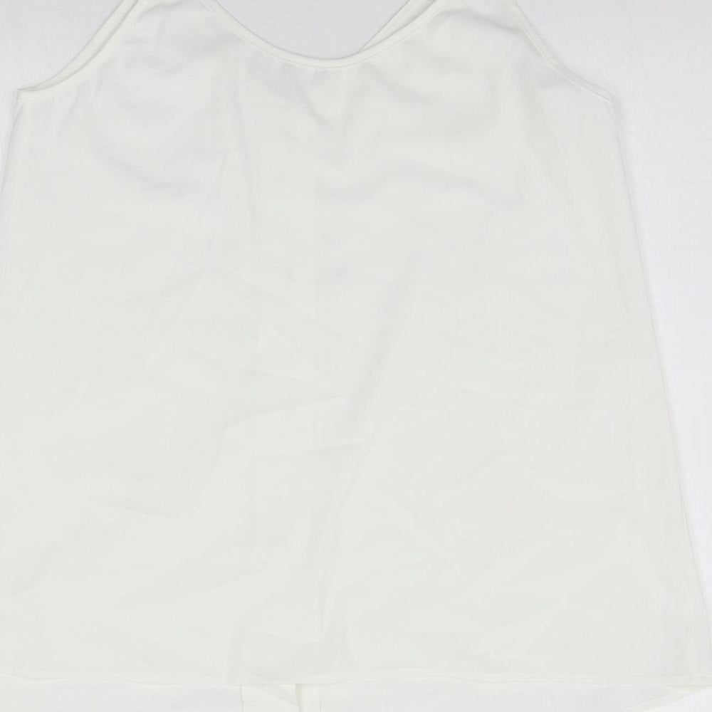 Preworn Womens White Basic Tank Size XL