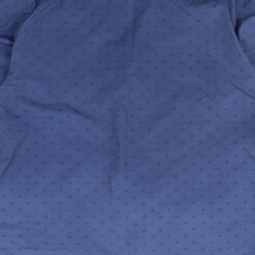 Marks & Spencer Mens Blue Geometric Button-Up Size M