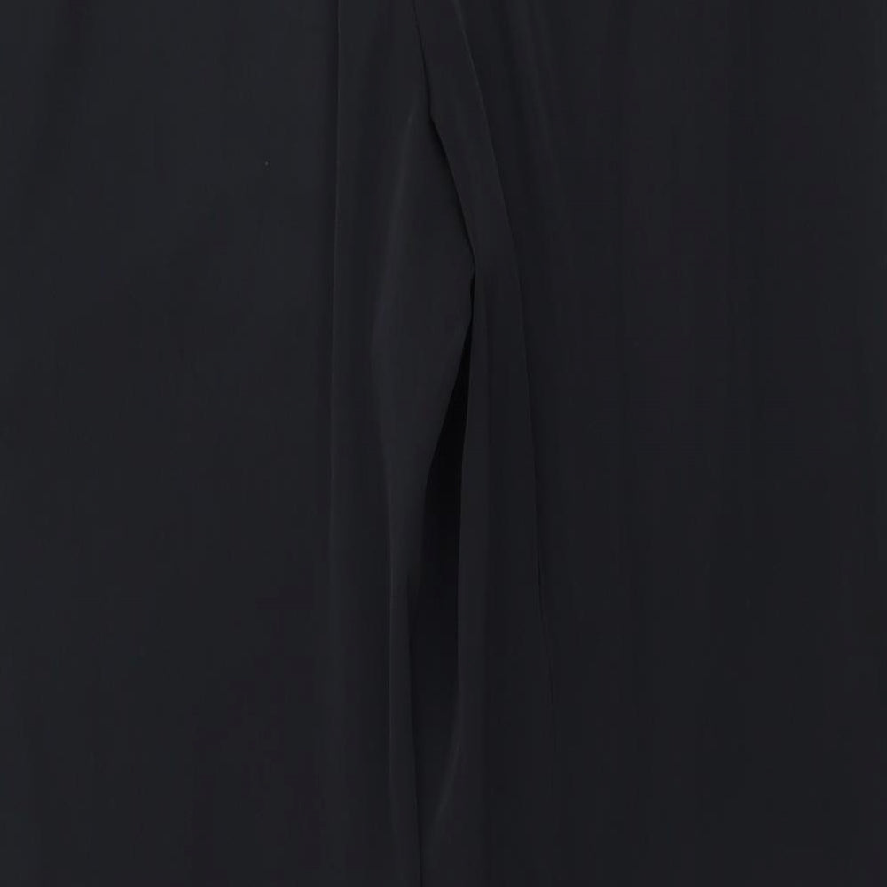 Marks & Spencer Womens Black Paisley Trousers Size 12 L25 in