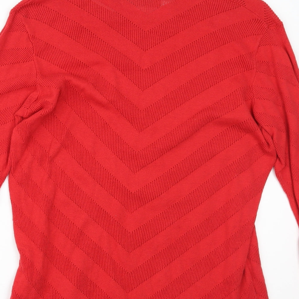 Isle Essentials Womens Red Basic Blouse Size M