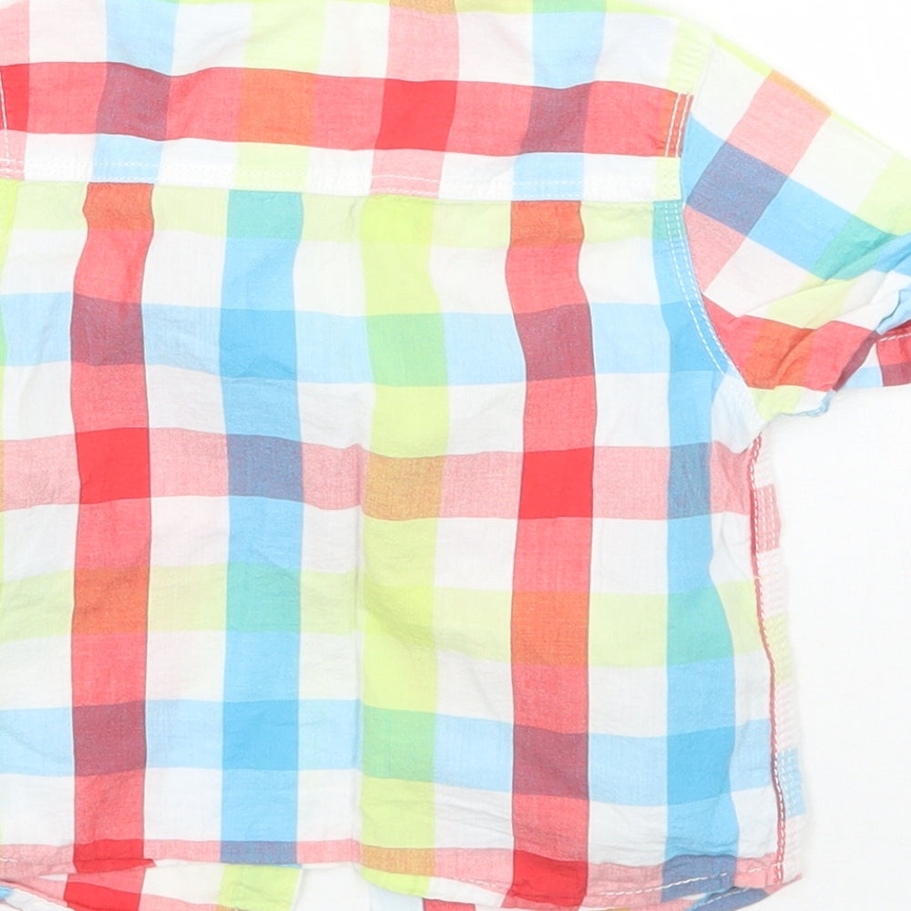 F&F Boys Blue Check Basic Button-Up Size 3-6 Months