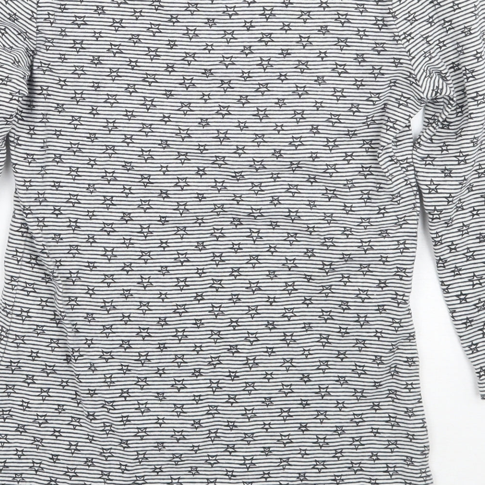 Zara Womens White Geometric Basic T-Shirt Size S