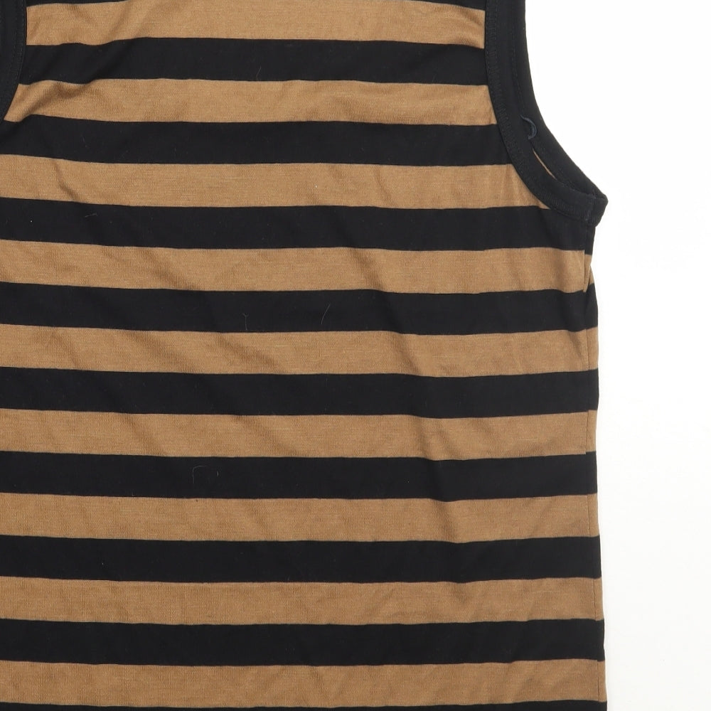mimosa Womens Brown Striped Basic Tank Size 14