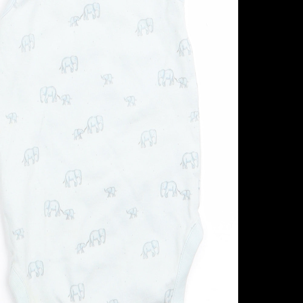 NEXT Boys Blue Animal Print Romper One-Piece Size 9-12 Months - Elephant Print