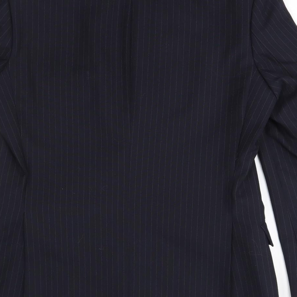 Preworn Mens Black Striped Jacket Blazer