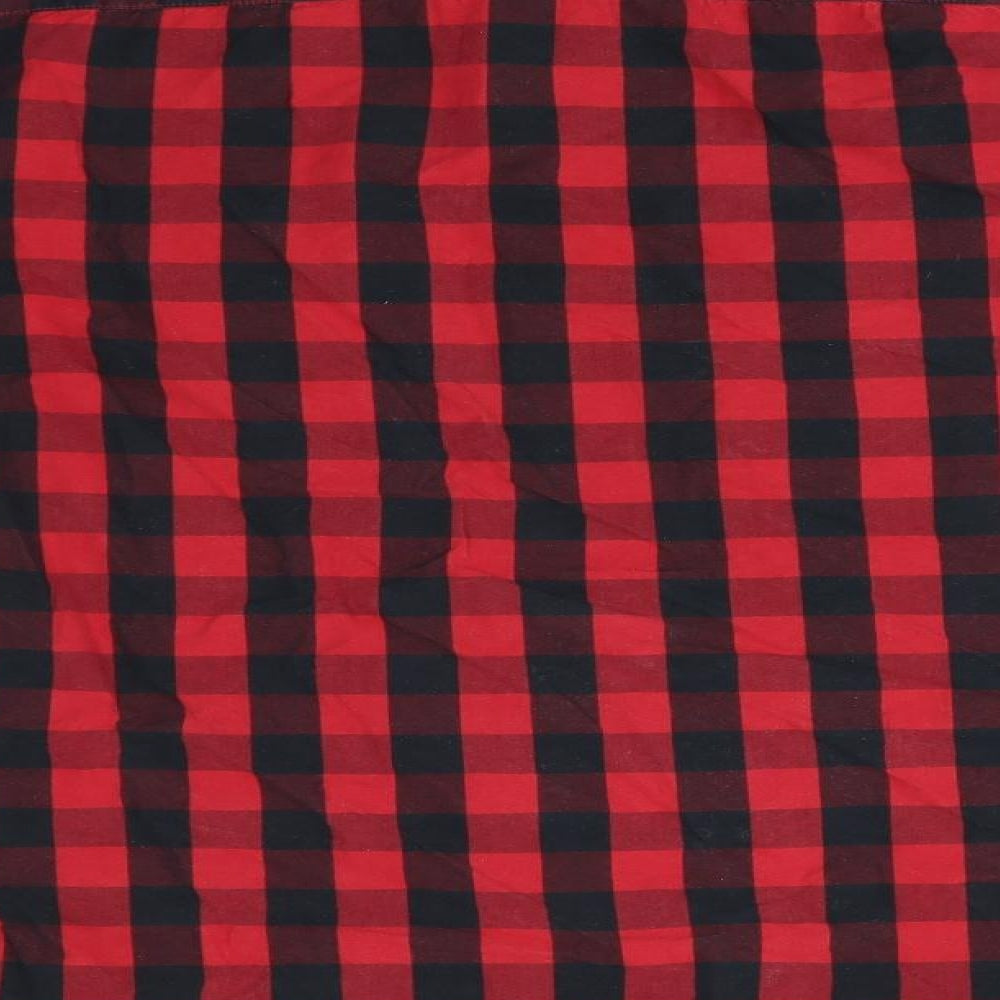 CACTUS MAN Mens Red Check Button-Up Size M