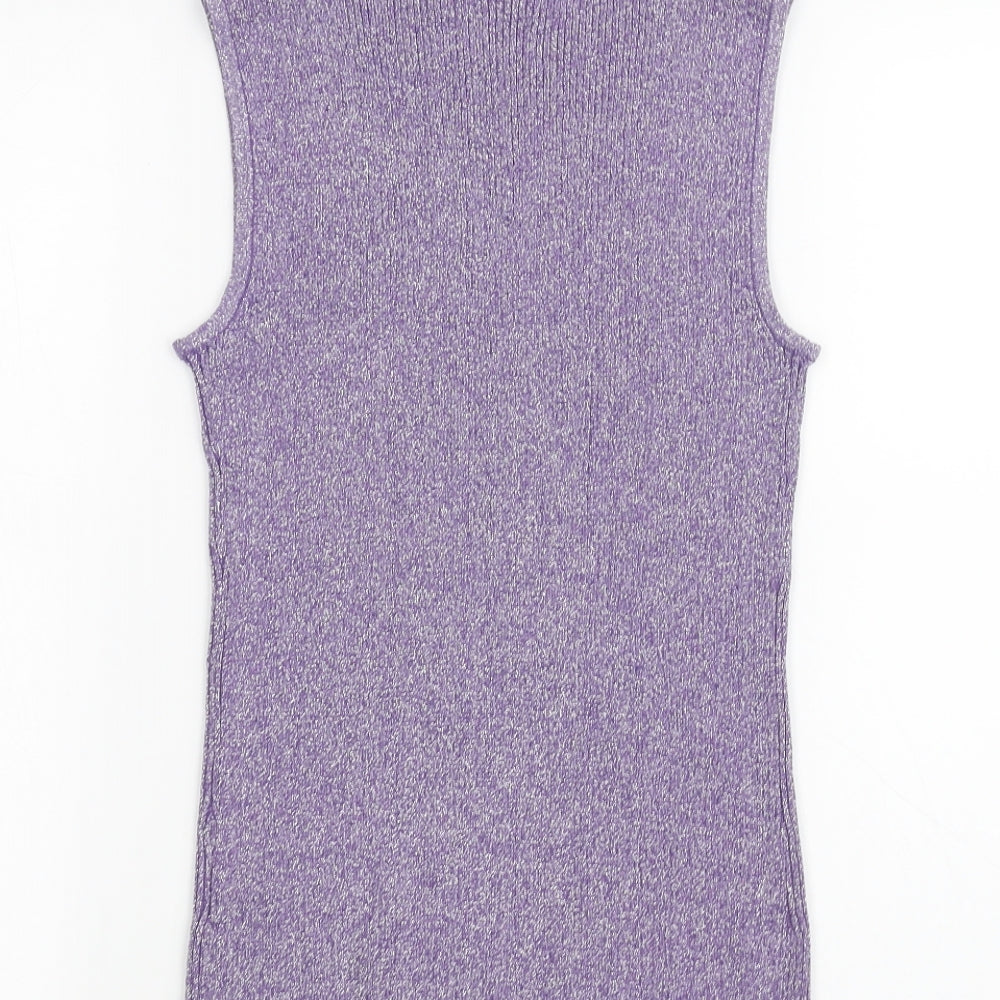 Pure Originals Womens Purple Basic T-Shirt Size 10