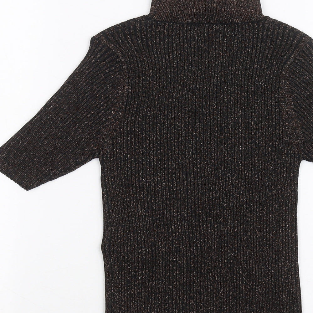New Look Womens Black Basic T-Shirt Size 8
