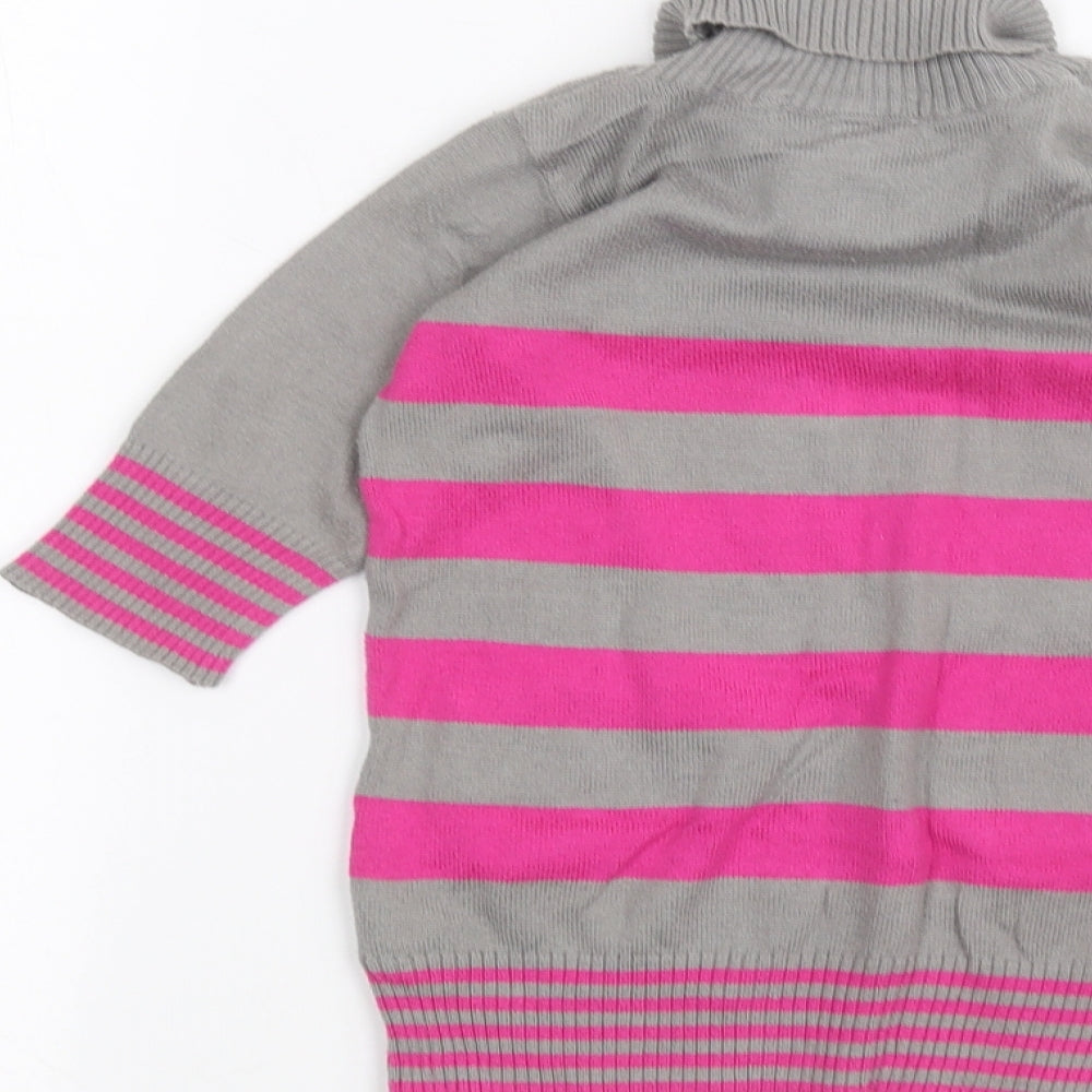 Marks & Spencer Baby Grey Striped Basic T-Shirt Size 9-12 Months