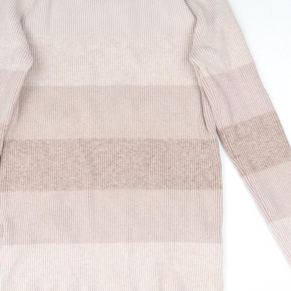 Mishow Womens Pink Striped Knit Pullover Jumper Size XS