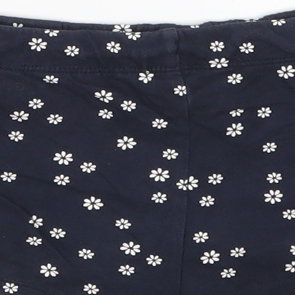 H&M Girls Blue Floral Sweat Shorts Size 6 Years