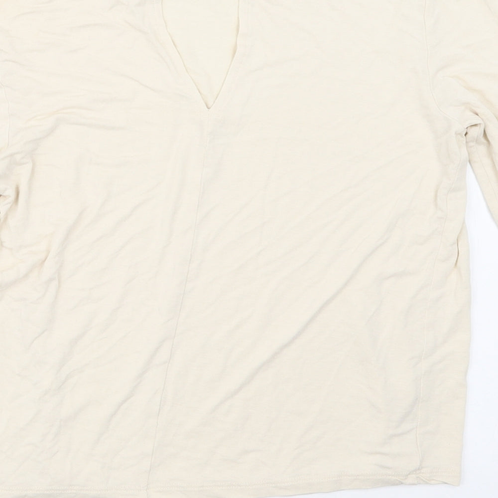 Topshop Womens Ivory Basic T-Shirt Size 8