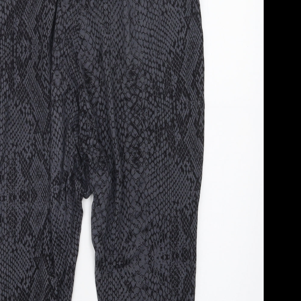 Cotton On Body Womens Grey Geometric Cropped Trousers Size 29 in