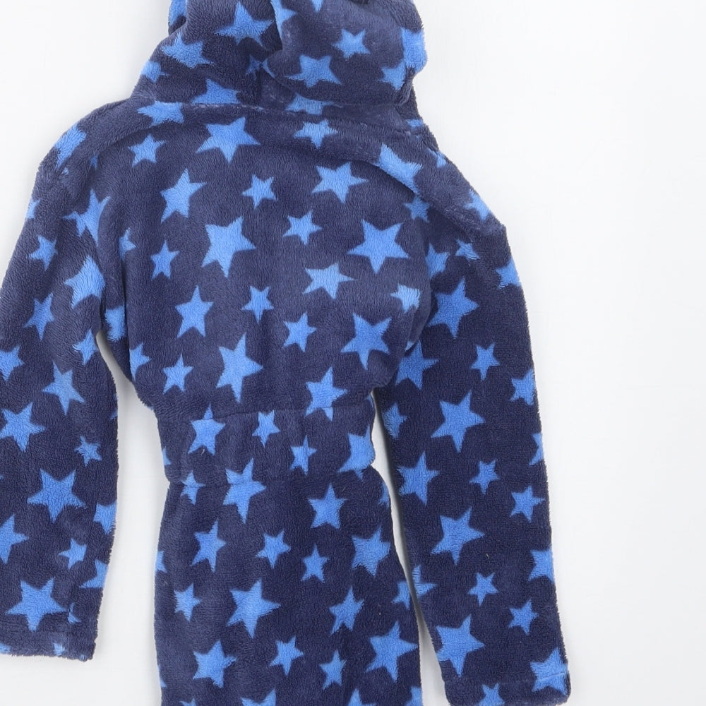 Peacocks Boys Blue Geometric Babydoll Robe Size 18-24 Months