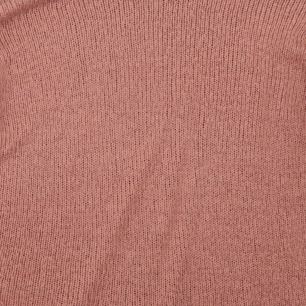 New Look Womens Pink Knit Pullover Jumper Size L
