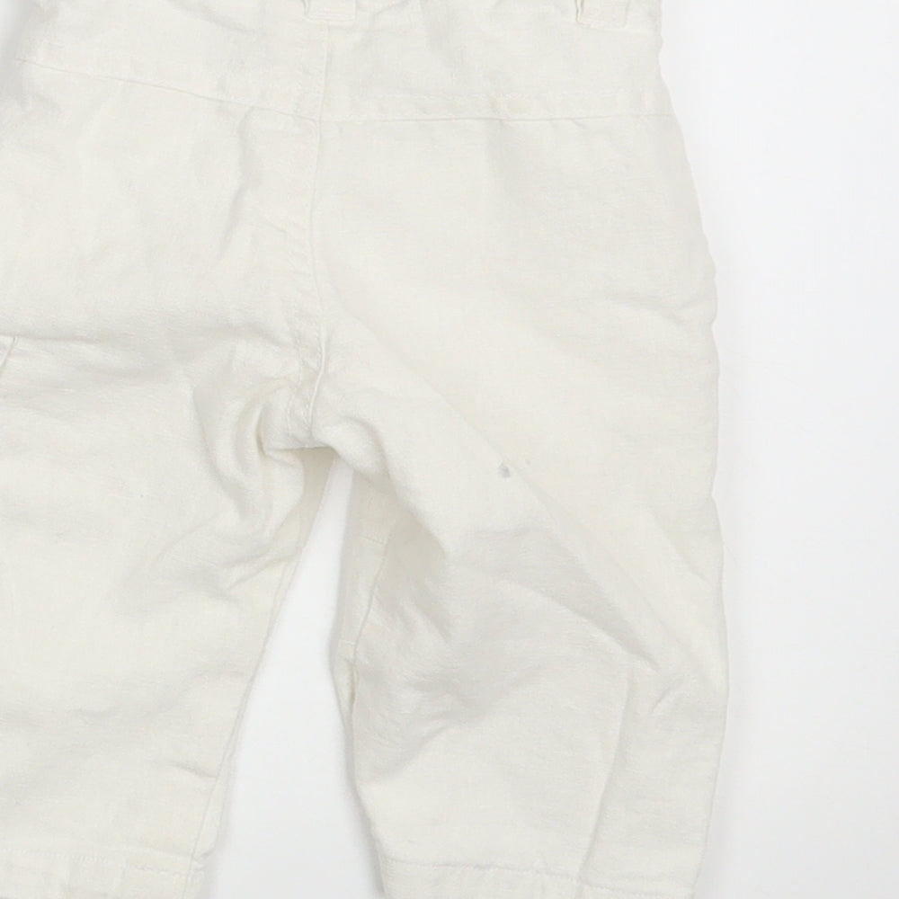 Mila Blue Baby White Cropped Trousers Size 3-6 Months - Waist 16in; Inside leg 7in
