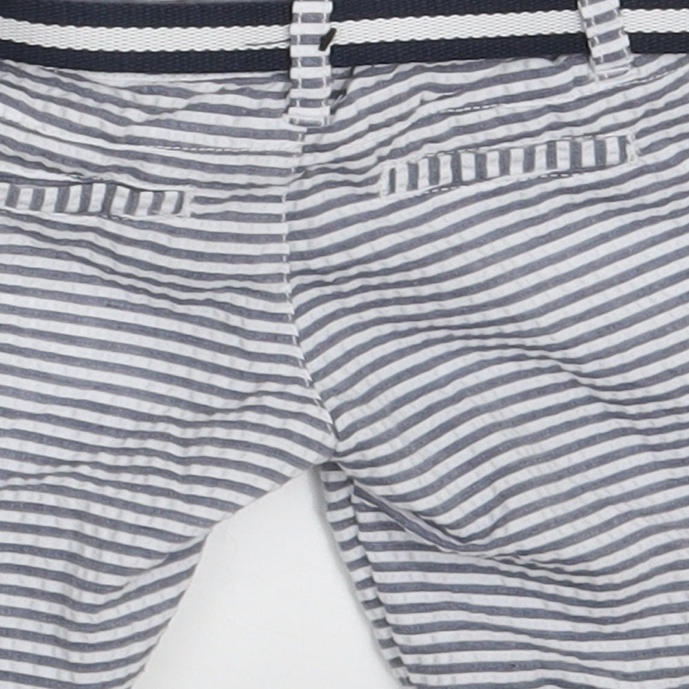 Denim Co. Baby White Striped Sweatpants Trousers Size 6-9 Months - Waist 18in; Inside leg 4in