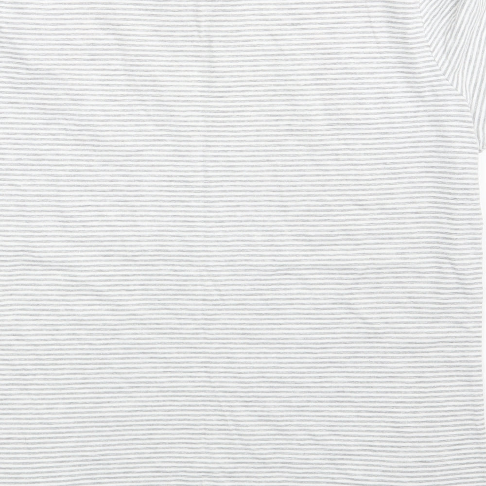 F&F Womens Grey Striped Basic T-Shirt One Size