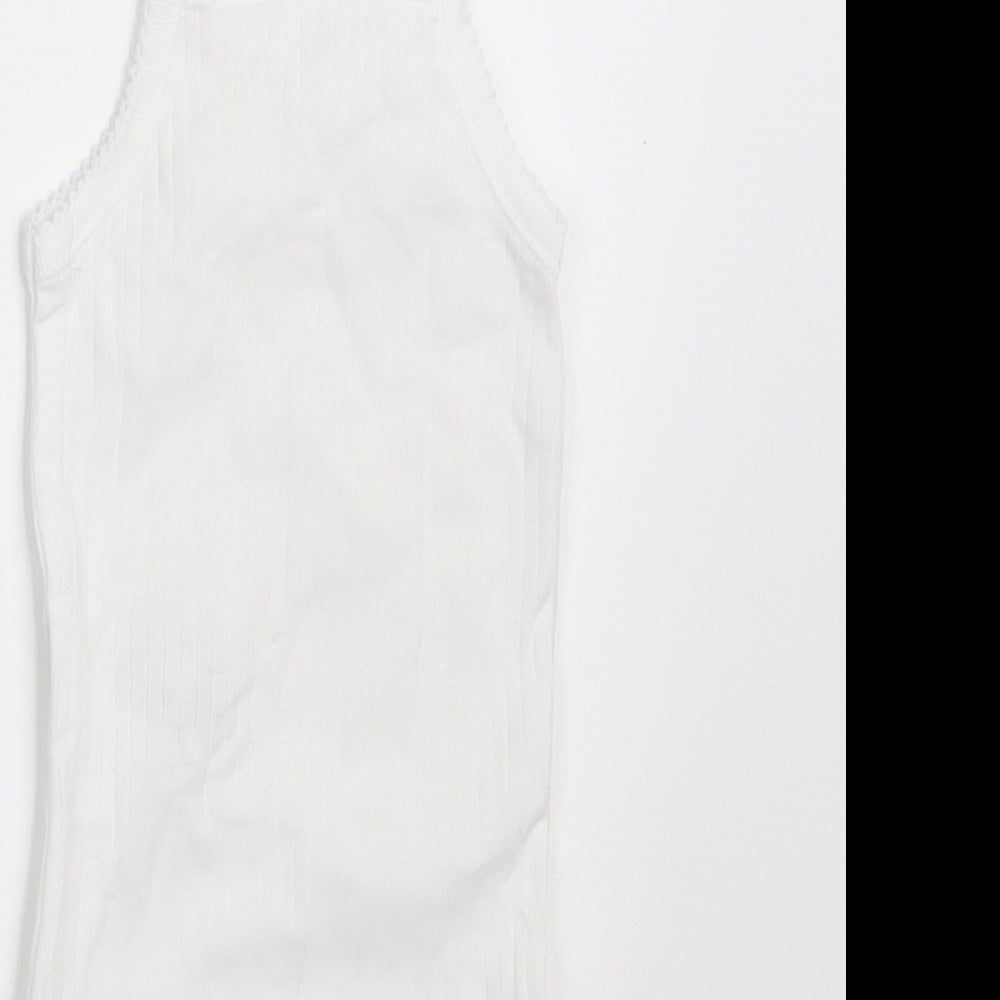 Zara Baby White Basic Tank Size 0-3 Months