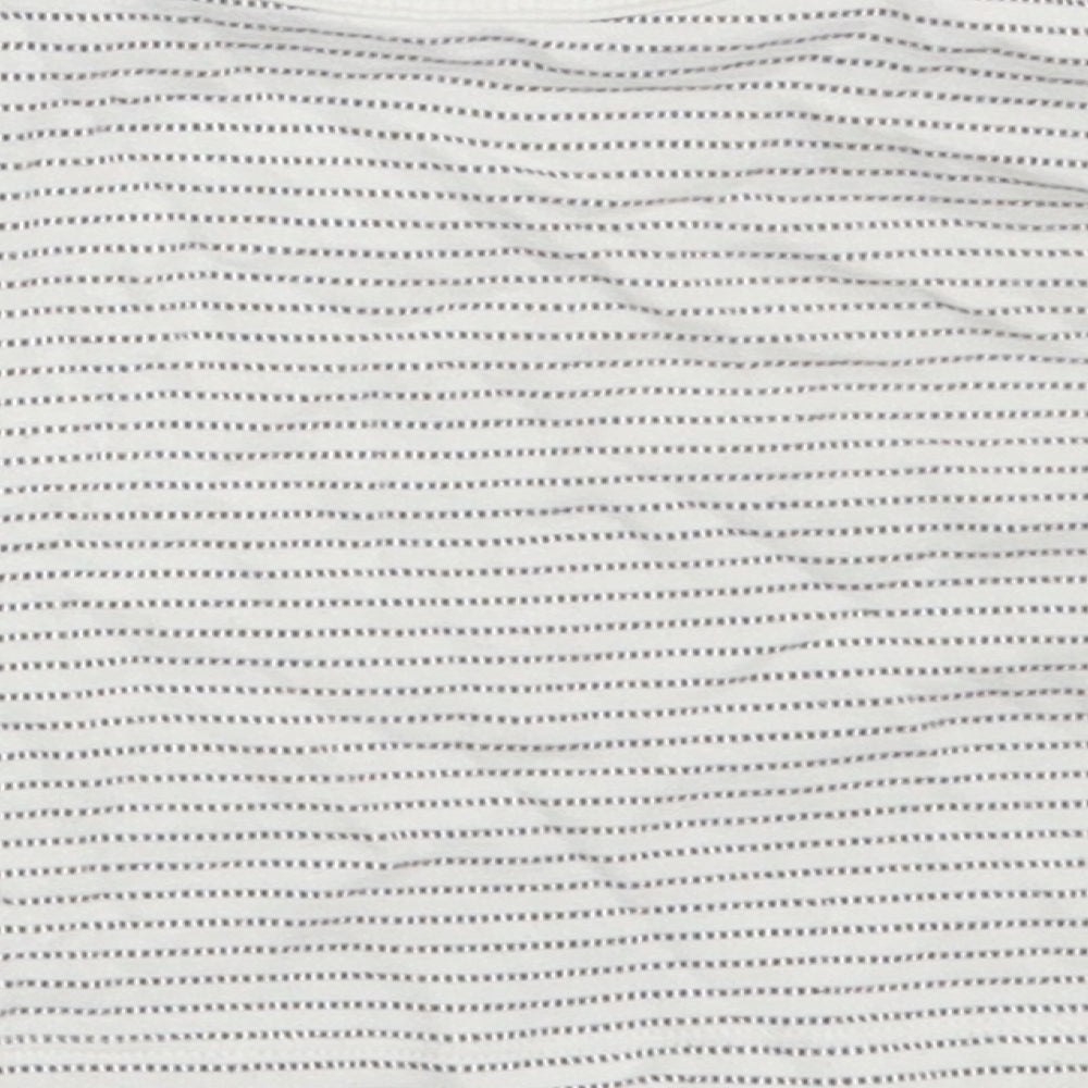 Disney Baby White Striped Basic T-Shirt Size 0-3 Months