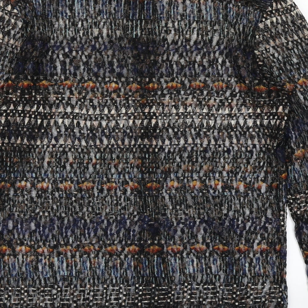 Reclaimed Vintage Womens Blue Fair Isle Basic Button-Up Size M