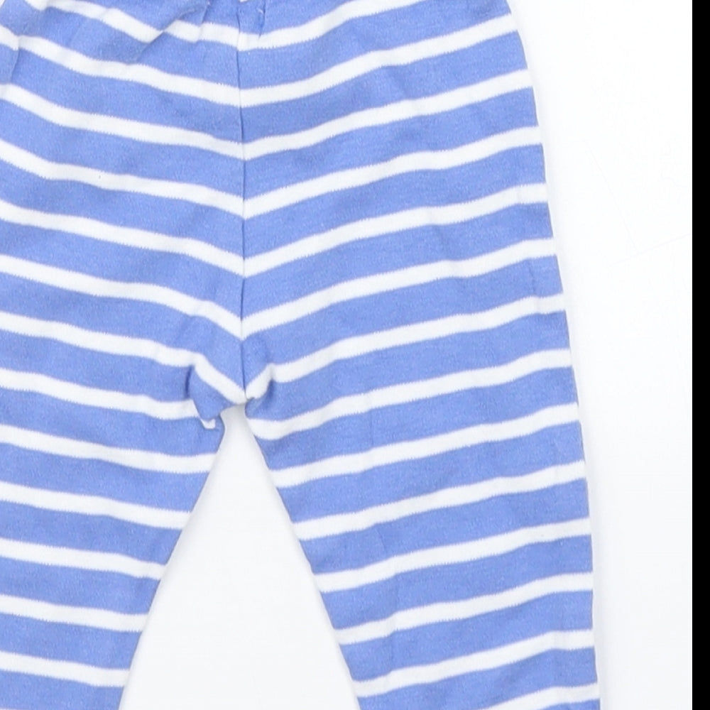 John Lewis Boys Blue Striped Jogger Trousers Size 0-3 Months