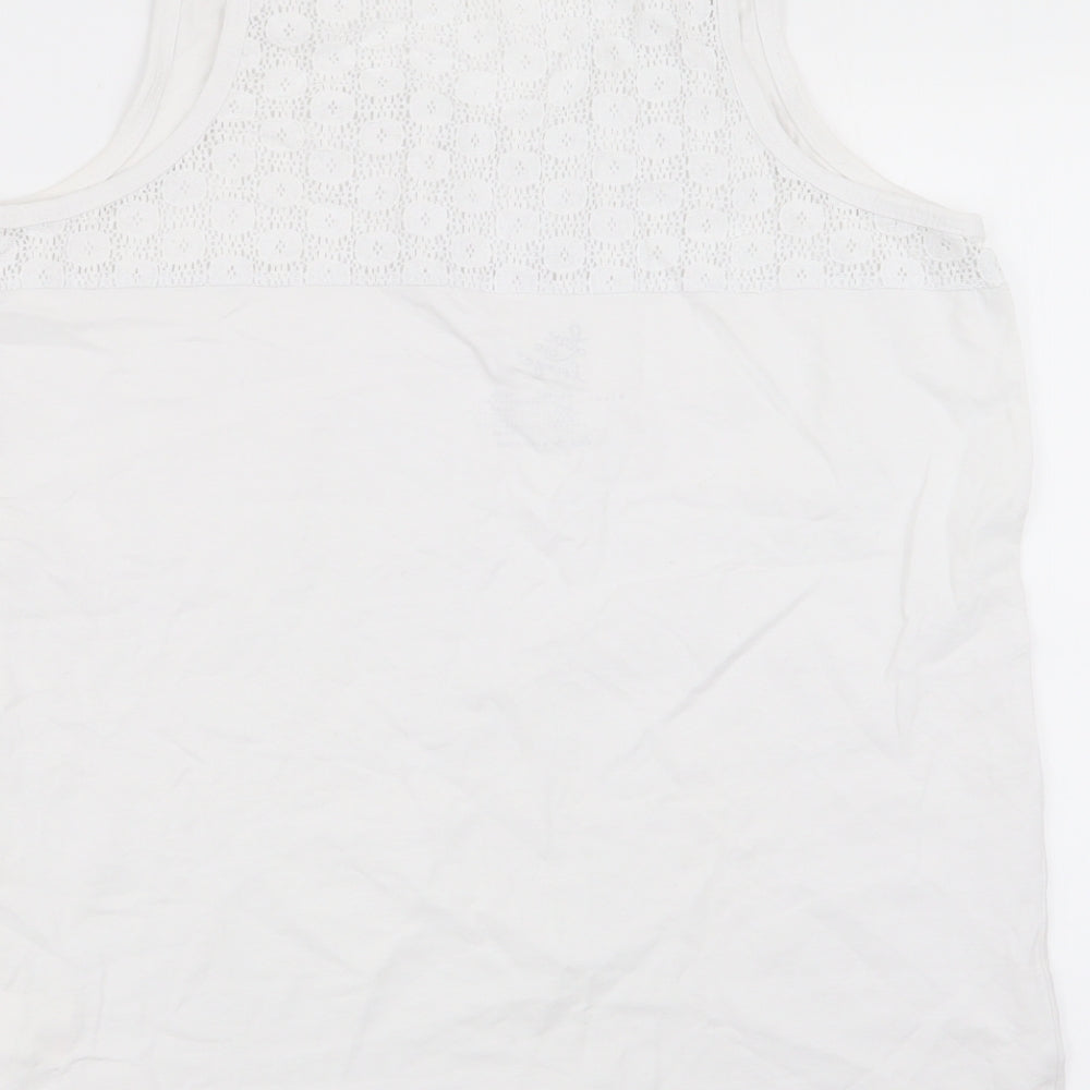 love to lounge Womens White Geometric Top Pyjama Top Size 14