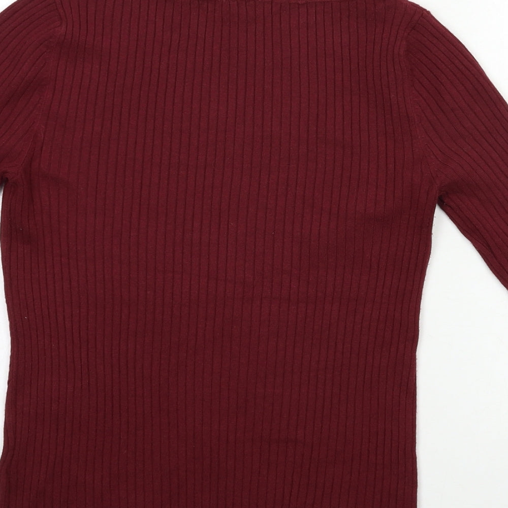 Marks & Spencer Womens Red Knit Pullover Jumper Size 10